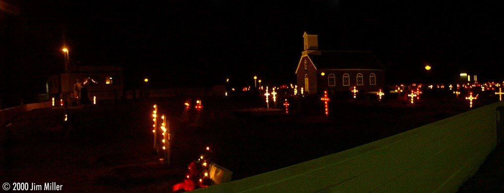 Christmas Lights at Innri-Njarðvíkskirkja © 1998 Jim Miller - Olympus D-220L