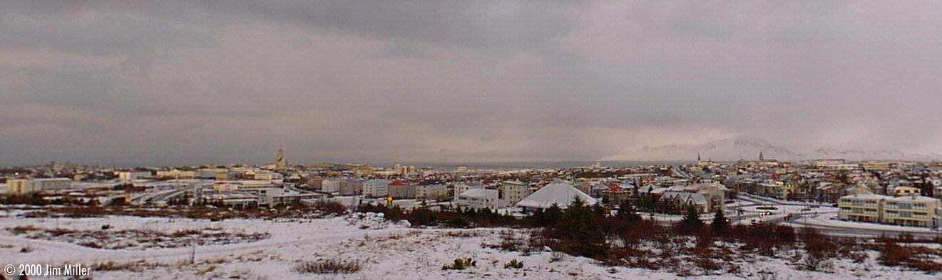 Reykjavík City Skyline ©1999 Jim Miller - Olympus D-220L in Panorama Mode